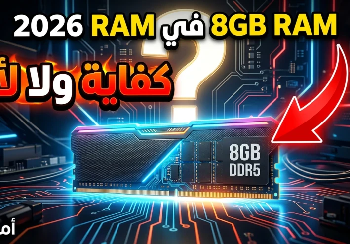 هل 8GB RAM كافية في 2026؟ الحقيقة الكاملة قبل ما ترقي جهازك