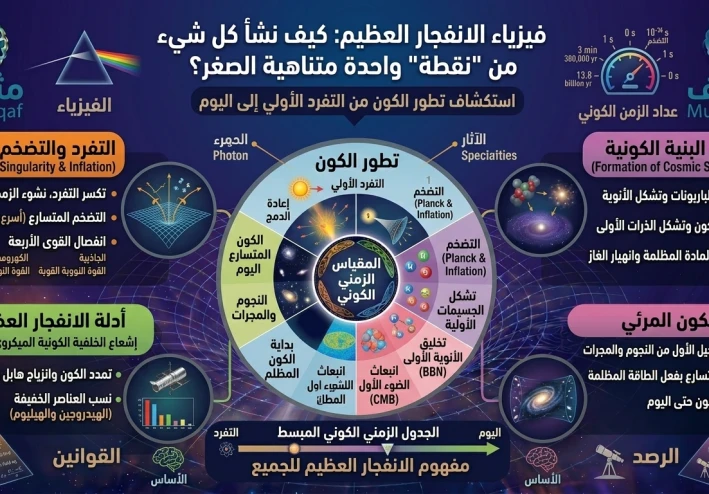 فيزياء الانفجار العظيم: كيف نشأ كل شيء من "نقطة" واحدة متناهية الصغر؟