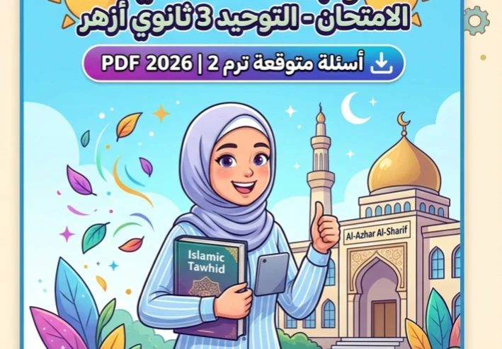 📥 مراجعة التوحيد ثالثة ثانوي أزهري 2026 الترم الثاني | أقوى مراجعة ليلة الامتحان وأسئلة متوقعة PDF