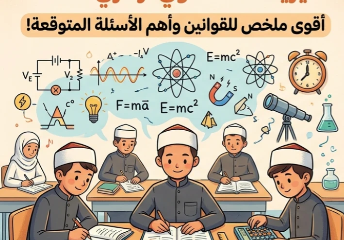 📥 مراجعة ليلة الامتحان فيزياء 3 ثانوي أزهري 2026.. أقوى ملخص للقوانين والأسئلة المتوقعة قبل دخول اللجنة
