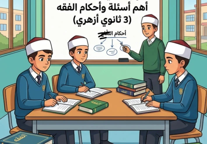📚 مراجعة ليلة الامتحان فقه 3 ثانوي أزهري 2026.. أقوى ملخص للأسئلة المتوقعة وأهم الأحكام الشرعية قبل الامتحان