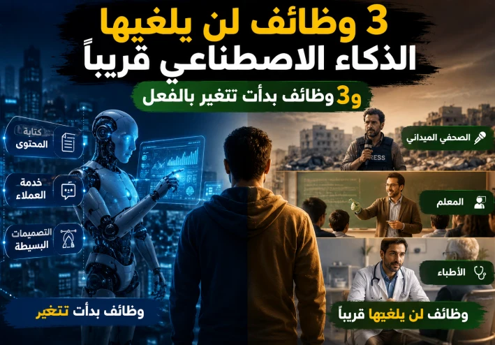الوظائف التي لن يستبدلها الذكاء الاصطناعي قريبًا.. 3 مهن صامدة و3 وظائف بدأت تتغير بالفعل