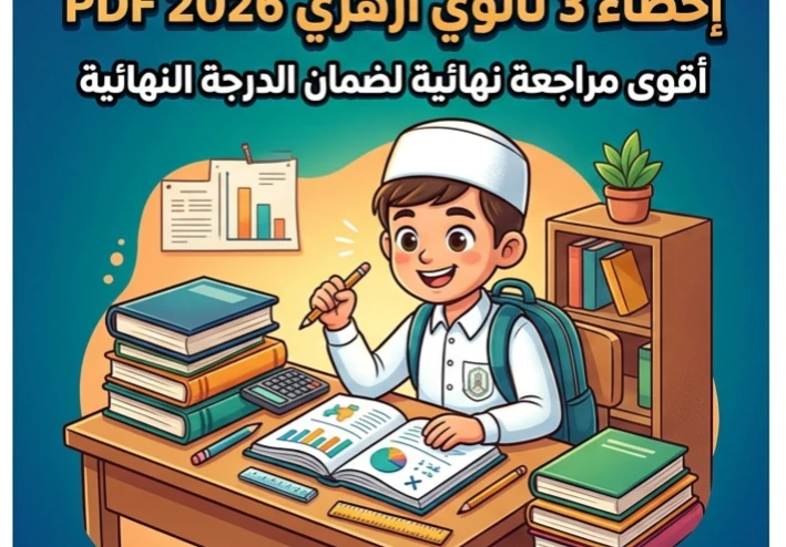 📚 تحميل مراجعة ليلة الامتحان إحصاء 3 ثانوي أزهري 2026 PDF.. أقوى مراجعة نهائية لضمان الدرجة النهائية