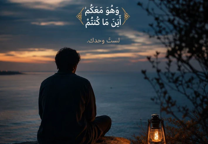 ﴿ وَهُوَ مَعَكُمْ أَيْنَ مَا كُنتُمْ ﴾