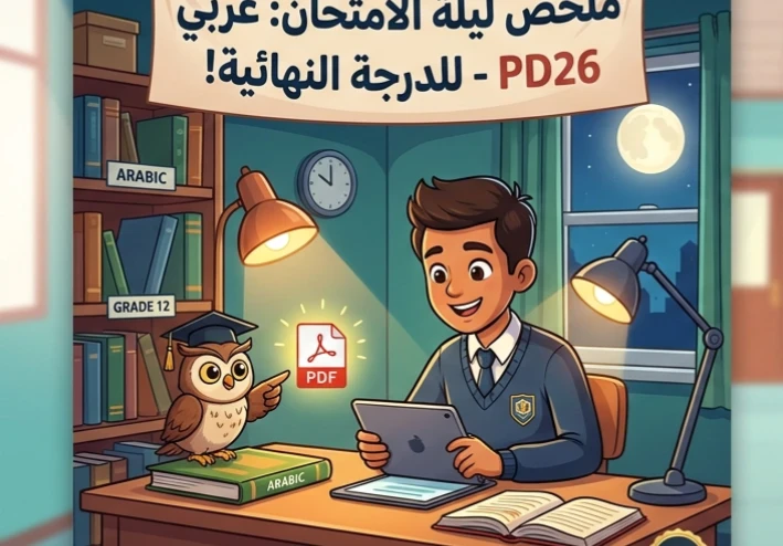 📚 تحميل مراجعة ليلة الامتحان اللغة العربية ثالثة ثانوي 2026 PDF.. أقوى ملخص نهائي يضمن لك الدرجة النهائية
