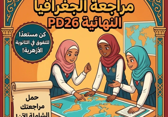 📥 تحميل مراجعة ليلة الامتحان جغرافيا ثالثة ثانوي أزهري 2026 PDF.. أقوى مراجعة نهائية تضمن لك التفوق