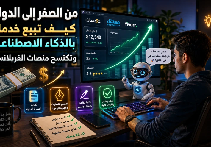 💻 من الصفر إلى الدولار: كيف تبيع خدمات بالذكاء الاصطناعي وتكتسح منصات الفريلانس؟ 💵