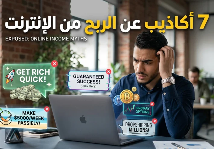 أشهر 7 أكاذيب عن الربح من الإنترنت يصدقها المبتدئون